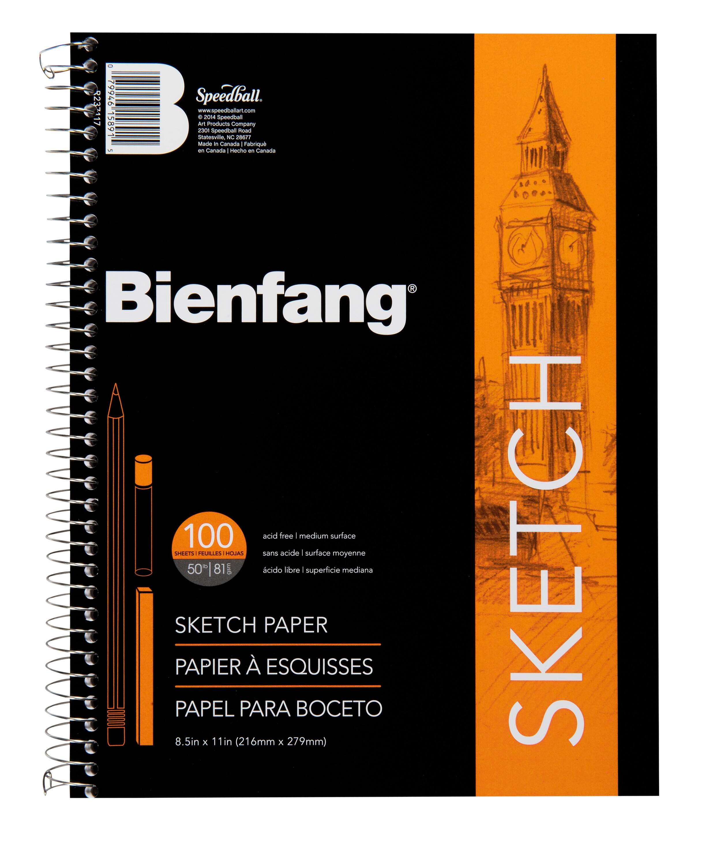 Bienfang Spiral Bound Lightweight Sketchbook, 50 lb, Letter Sizech
